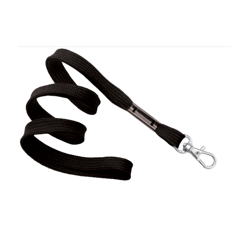 Tubular 10mm Lanyards with Trigger Hook Black