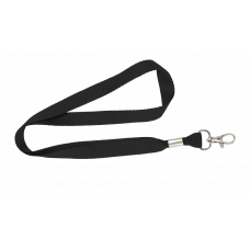 Flat 15mm Lanyards with Trigger Hook Black