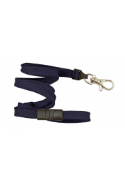 Tubular 10mm Break-Away Lanyards with Trigger Hook Navy blue