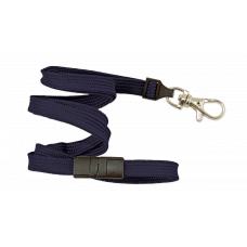 Tubular 10mm Break-Away Lanyards with Trigger Hook Navy blue